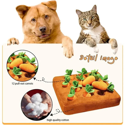 Interaktiv Plush Morots Hundleksak - Morots Snuffle Mat för Hundar
