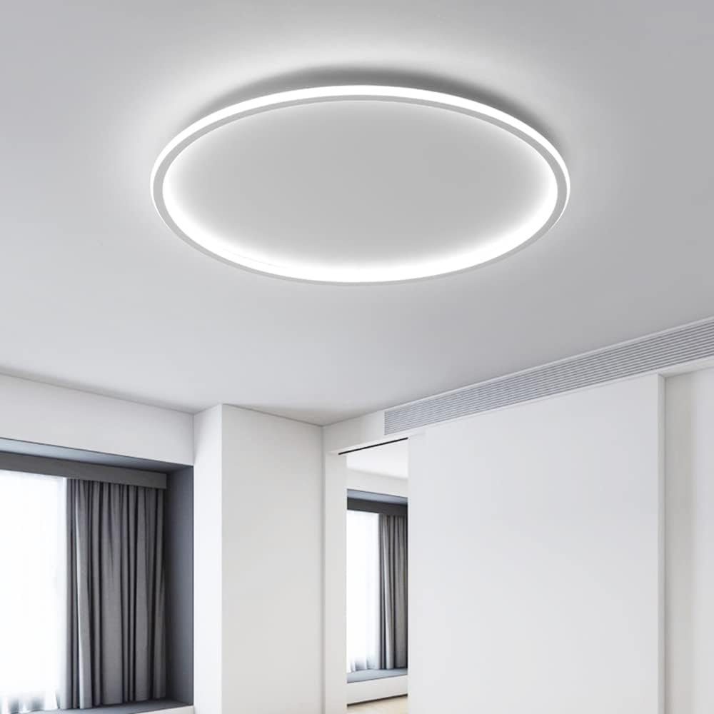 Ultra-tunn modern taklampa | Flush Mount LED för låga tak | Rund &amp; dimbar