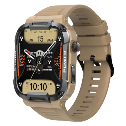 Smartwatch Robust Utomhus Träningsspårare Svart