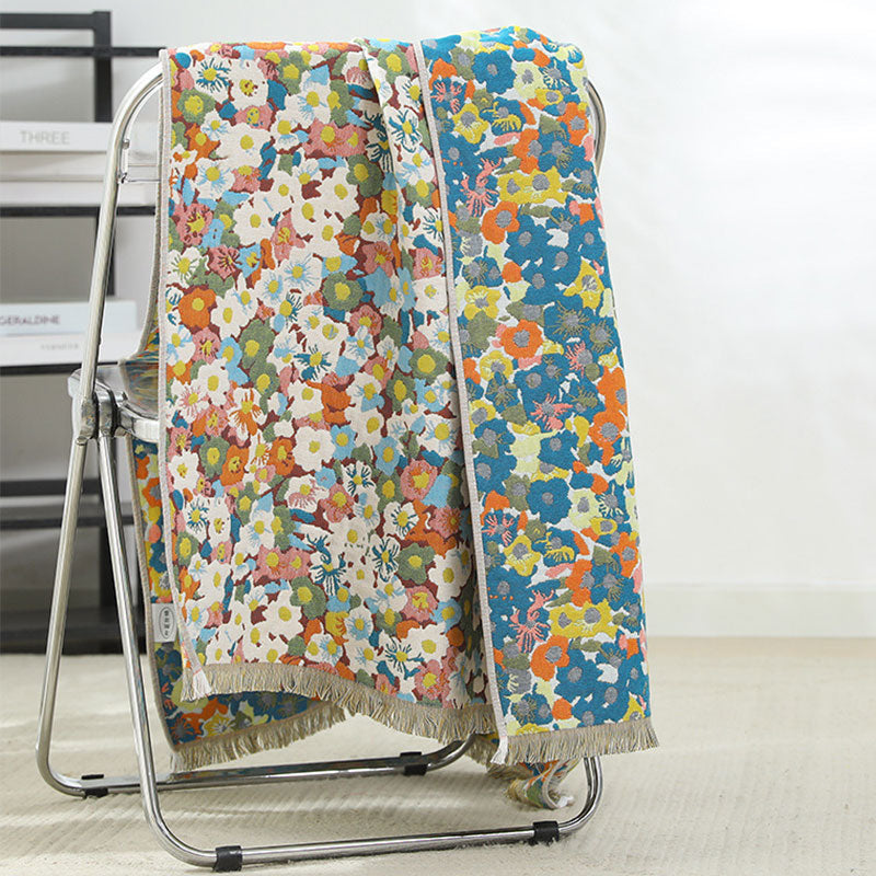 Målning Stil Blomma Vändbar Bomull Handduk 80cm x 160cm