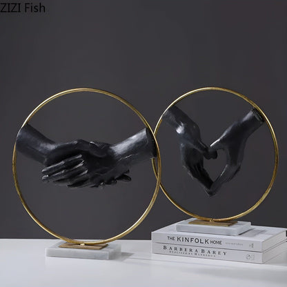 Handshake Decor - Kreativ Skakande Händer Staty för Lyxig Dekoration