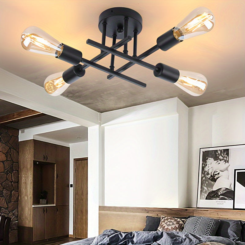 SatelliteLight - Svart Järn Modern Taklampa med Industriell Stil