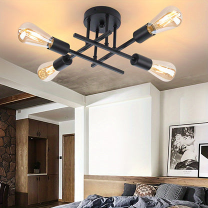 SatelliteLight - Svart Järn Modern Taklampa med Industriell Stil