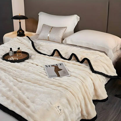 SoftSerenity Sängkläder Set - Lyxig Kaninfäll Plyschfilt