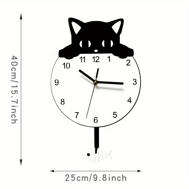 SwingCat - Stil Svingande Katt Vägklocka från WANTIFO, Modern Tecknad Stil
