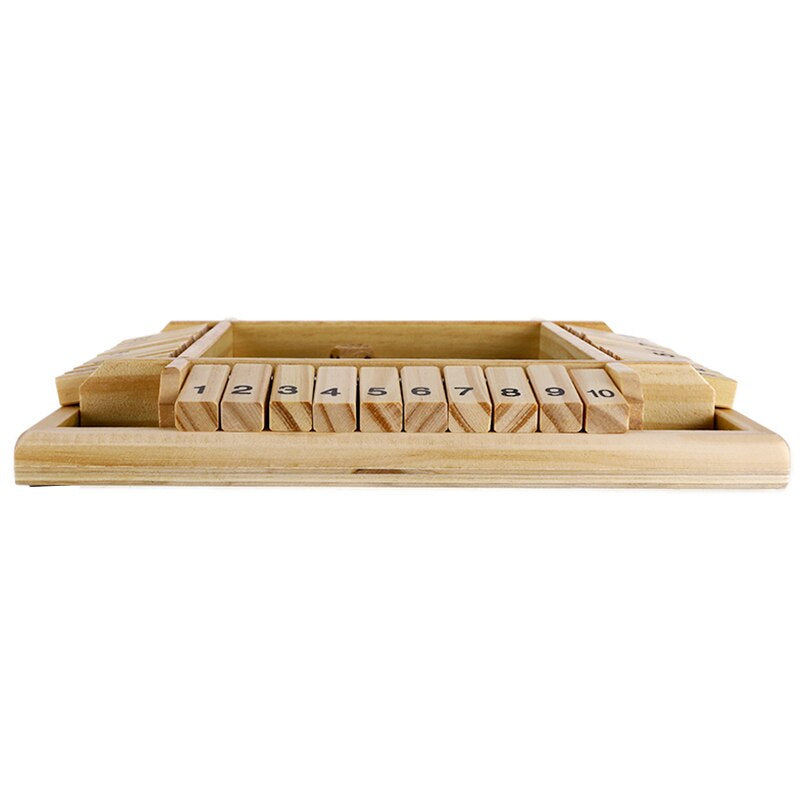 Trä Shut the Box Tärningsspel Bräde