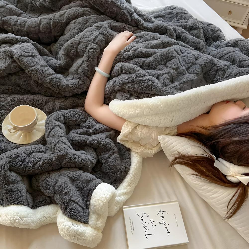 Ultra-Mjuk Sherpa Fleece Filt – Moln Värme Mysigt Komfort Pläd