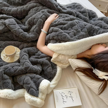Ultra-Mjuk Sherpa Fleece Filt – Moln Värme Mysigt Komfort Pläd