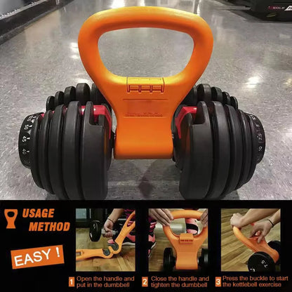 Kettlebell Hantelgrepp – Justerbart, Lättvikt GYM Utrustning Handtag för Reseträning, Passar Alla Hantlar