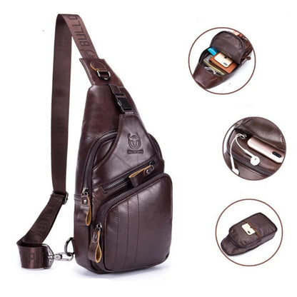 Herrarnas läder bröstmeddelandepåse