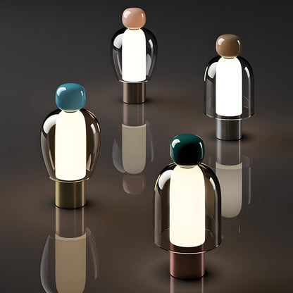 GlowFlow - Glasklädd uppladdningsbar bordsbelysning med LED-dimmer