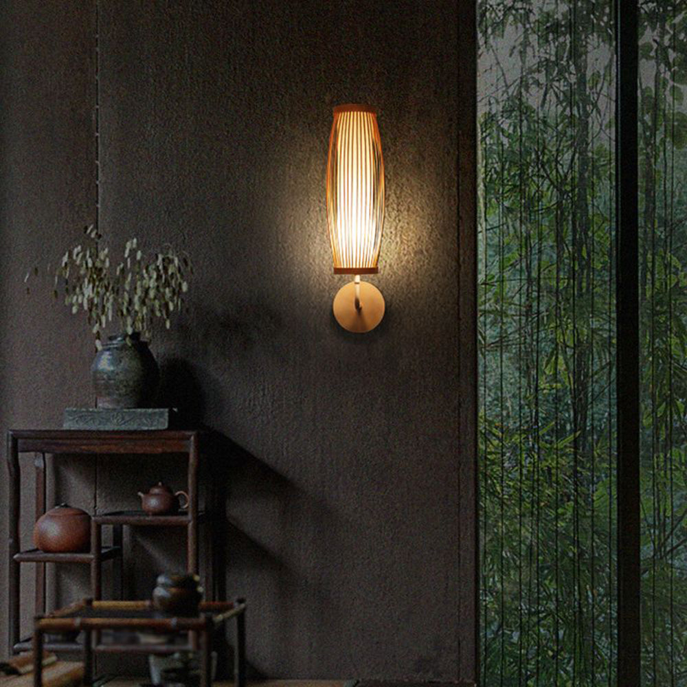 Muto Japansk LED Vägglampa - Inomhus - Sovrum/Vardagsrum - Bambu