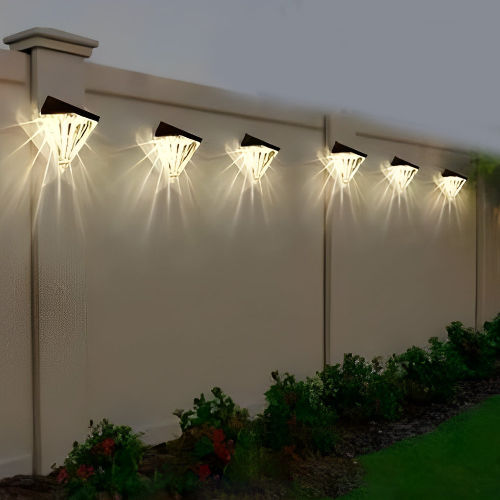 2 Stuks Geometrisk LED Vattentät Svart Solvägglampa