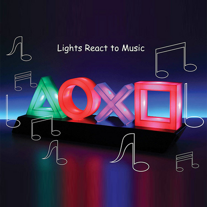LED Bordlampa PlayStation Symbol – Musikstyrd Dekolampa för Gaming &amp; Sovrum