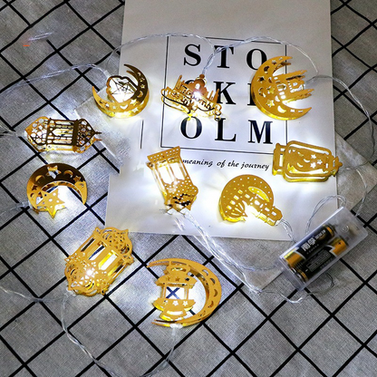 Färgglada LED-ljusslingor – Dekorativa ljus med måne- och lyktteman för hem och trädgård