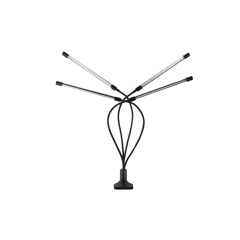 Växtbelysning med 4 flexibla armar och dimmerfunktion för inomhusträdgårdar