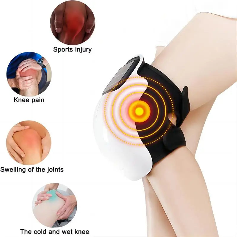 3-i-1 Knä Massager - Röd Ljus, Värmeterapi, Massage för Kronisk Smärtlindring