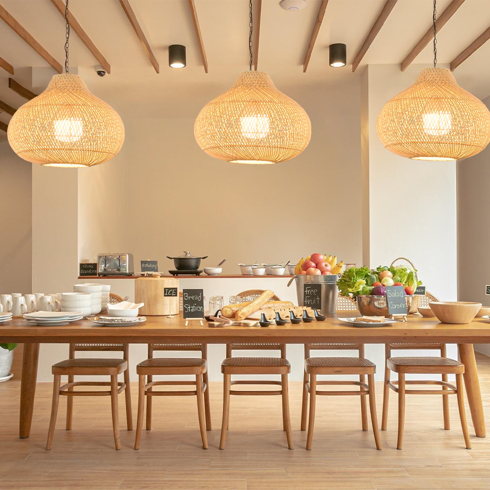 Boho Naturlig Handgjord Ö-lampa