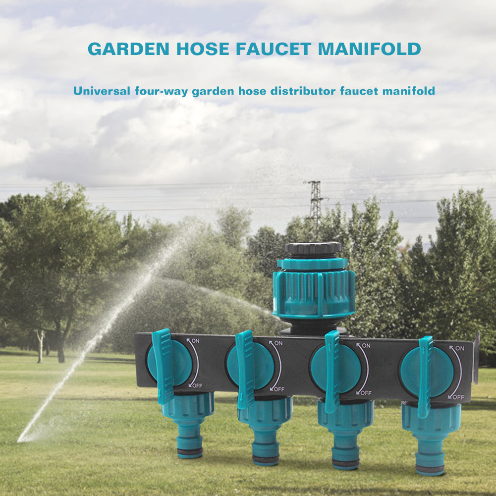 Universell 4-vägs trädgårdsslangfördelare – Justerbar kranfördelare