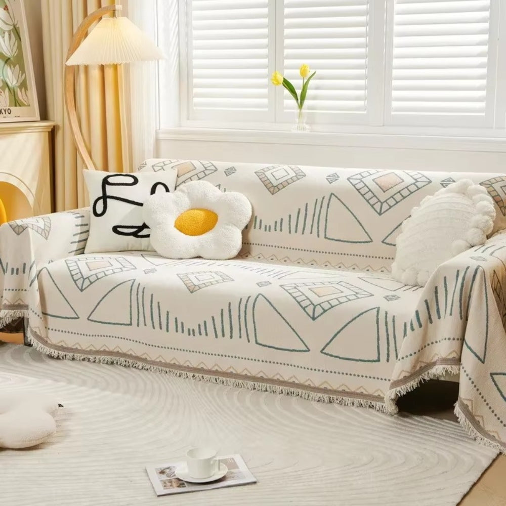 Meringue Chenille Geometri Sofföverdrag