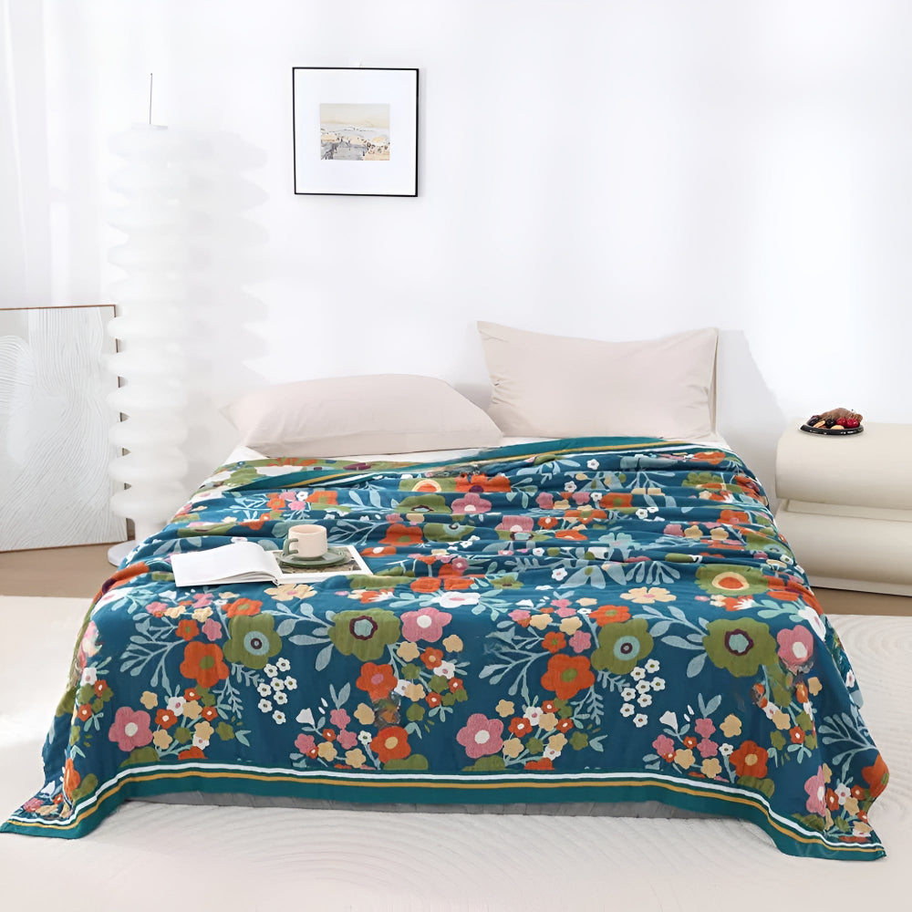 Wildflower Botanical Lykke Cotton Blanket