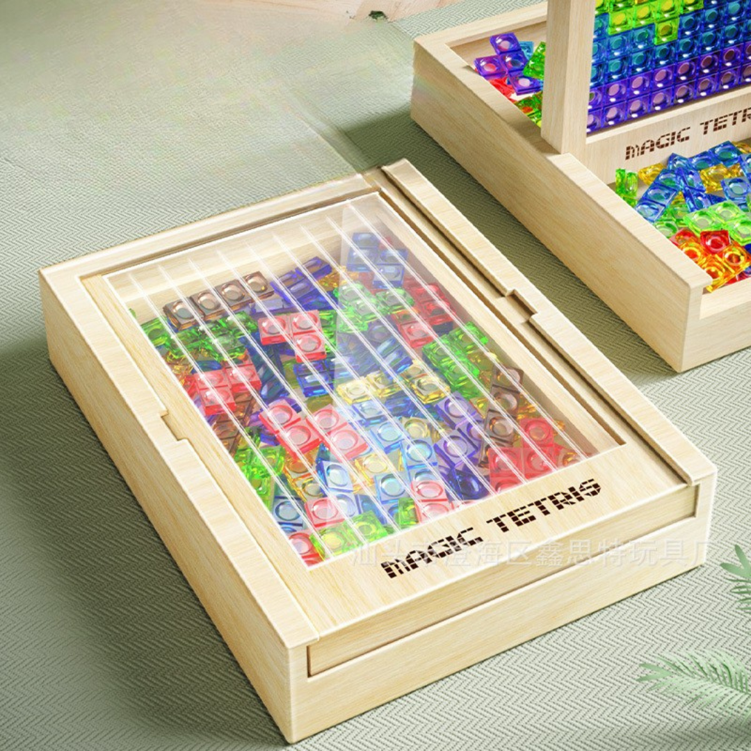 Magisk Trä Tetris Spel