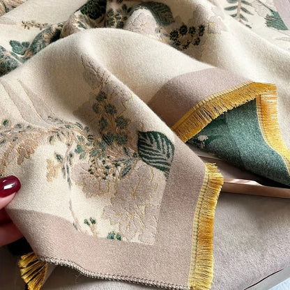 Nuvé Floral Mjuk Dubbel Sidan Scarf