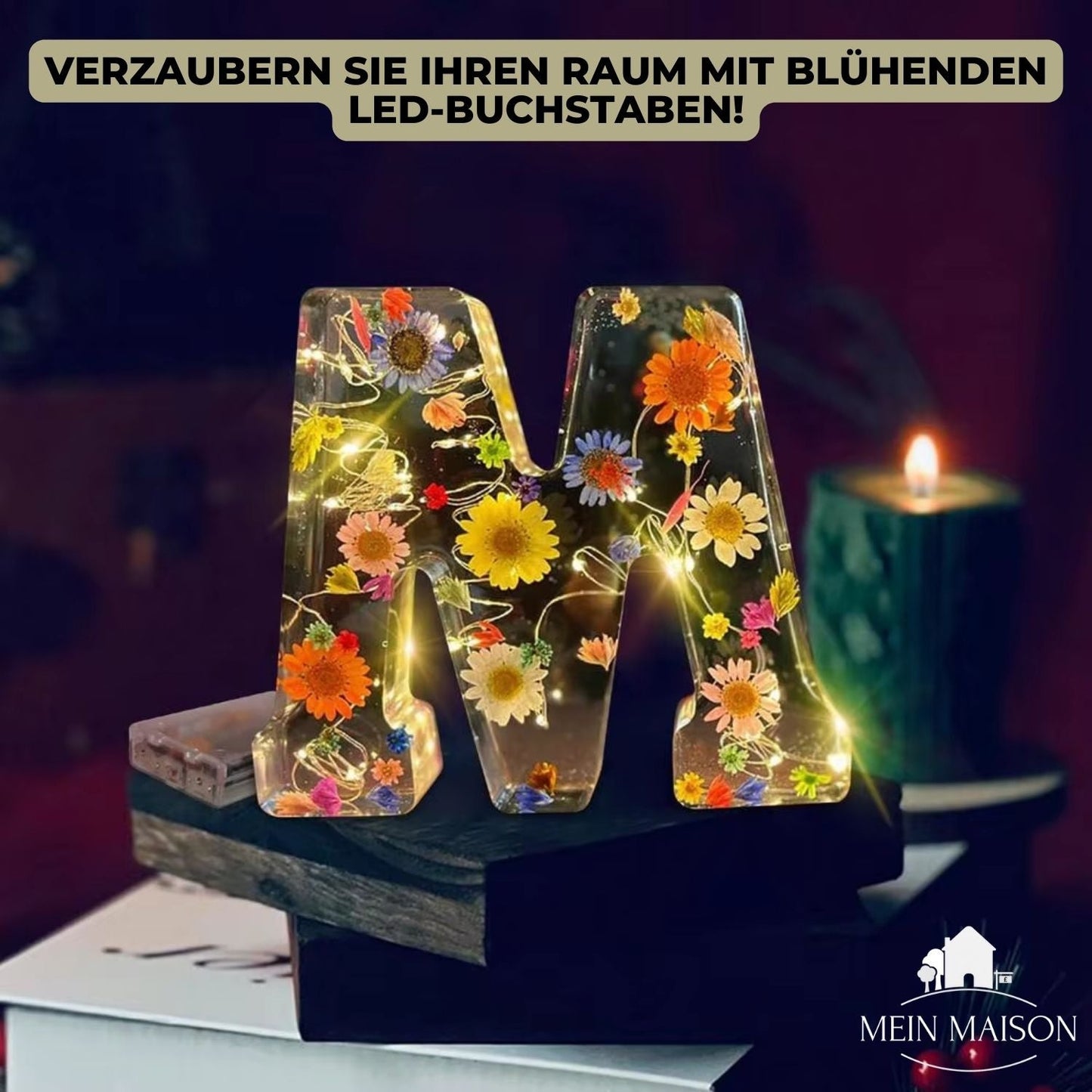 50% RABATT | FloraLetter™ - Blomsterlampbokstäver av harts