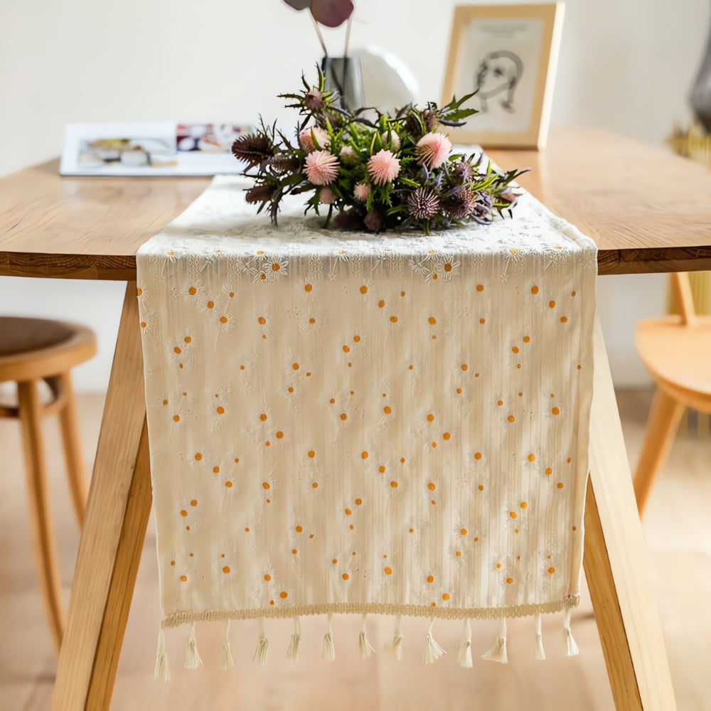 Lekfull Daisy Broderad Boho Bordlöpare