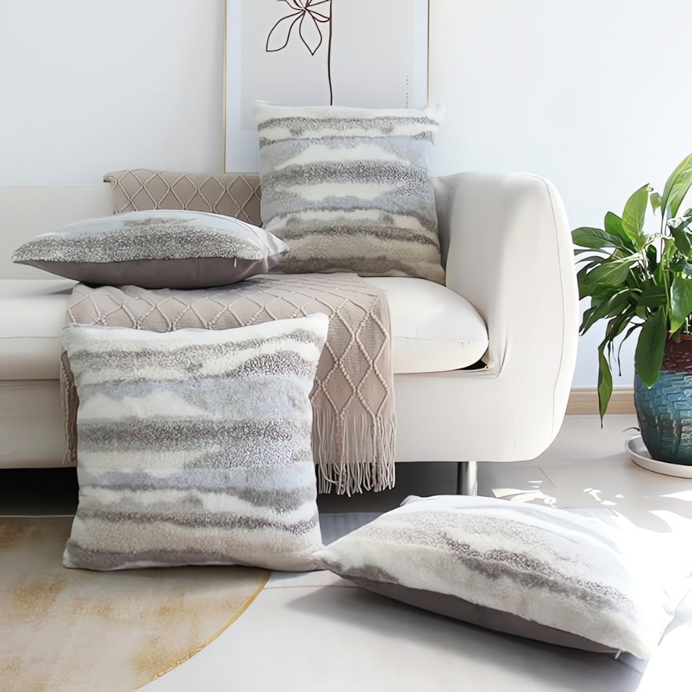 Marmor Inspirerad Plysch Kuddöverdrag
