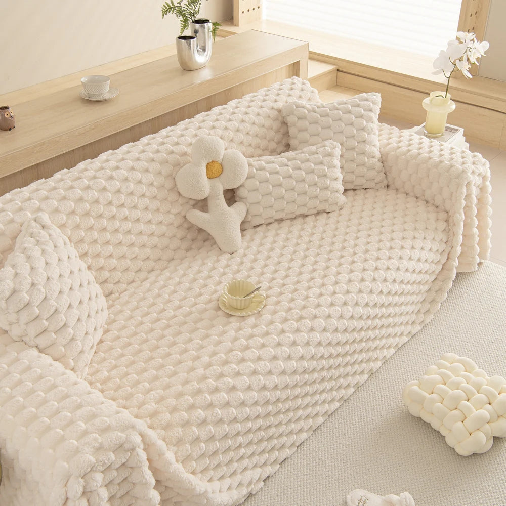 Tuftad Kanin Fusk Sofföverdrag