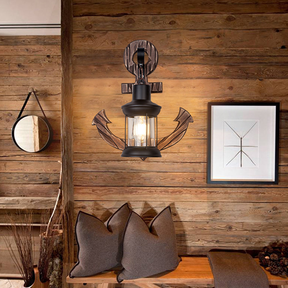 Austin Vintage LED Vägglampa - Anker, Mat- / Vardagsrum, Metall/Trä