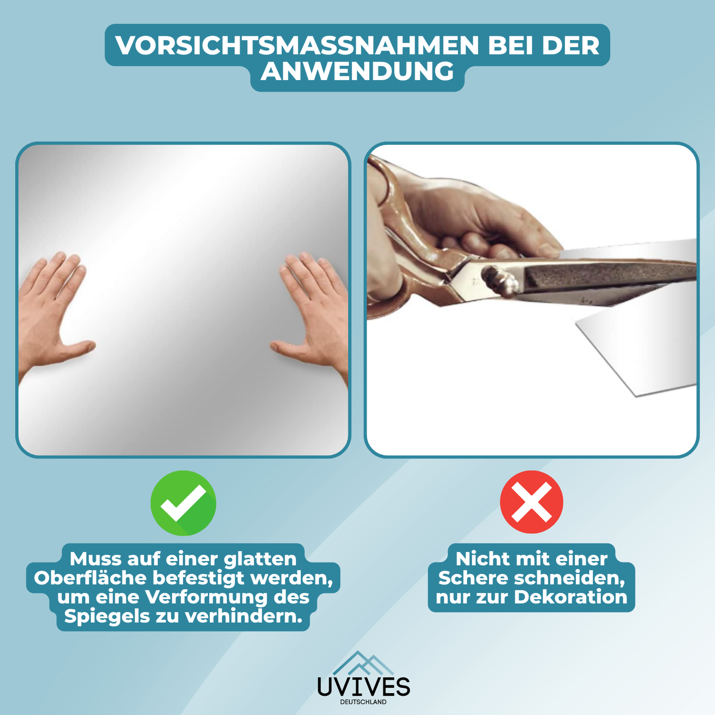 Carvallo – Säkert spegla. Enkelt klistra.