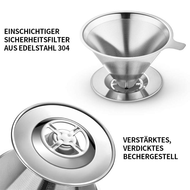 Carvallo Kaffeefilter i rostfritt stål | Fin sil & snabb avrinning | Ø 11,5–12,5 cm | Återanvändbar & Hållbar