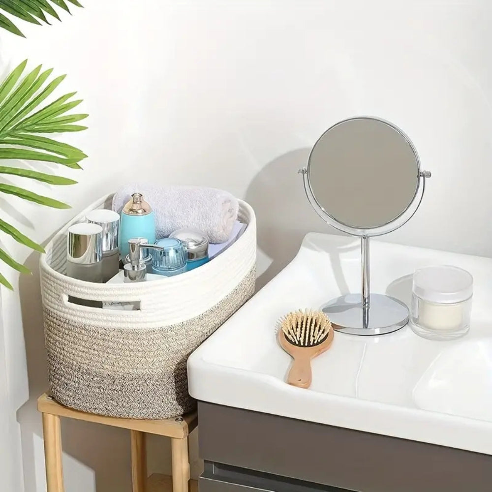 Vävd bomullssektionsförvaringskorg