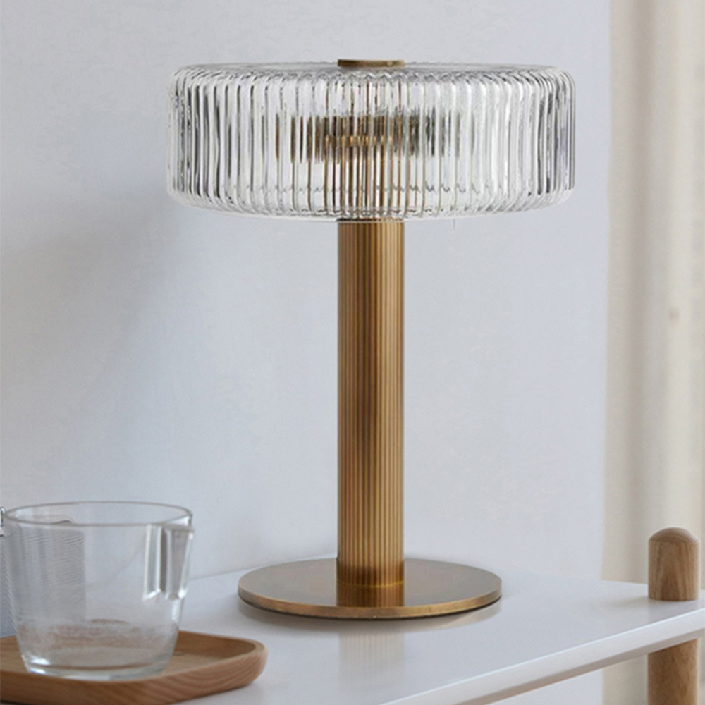 Modern Guldig Glas Sovrums Bordslampa