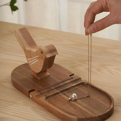 Sparrow Bird Trä Multi-Användning Bokstöd