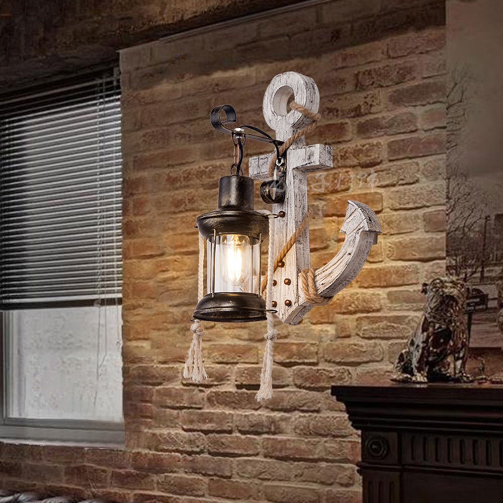 Austin Vintage LED Vägglampa - Anker, Mat- / Vardagsrum, Metall/Trä