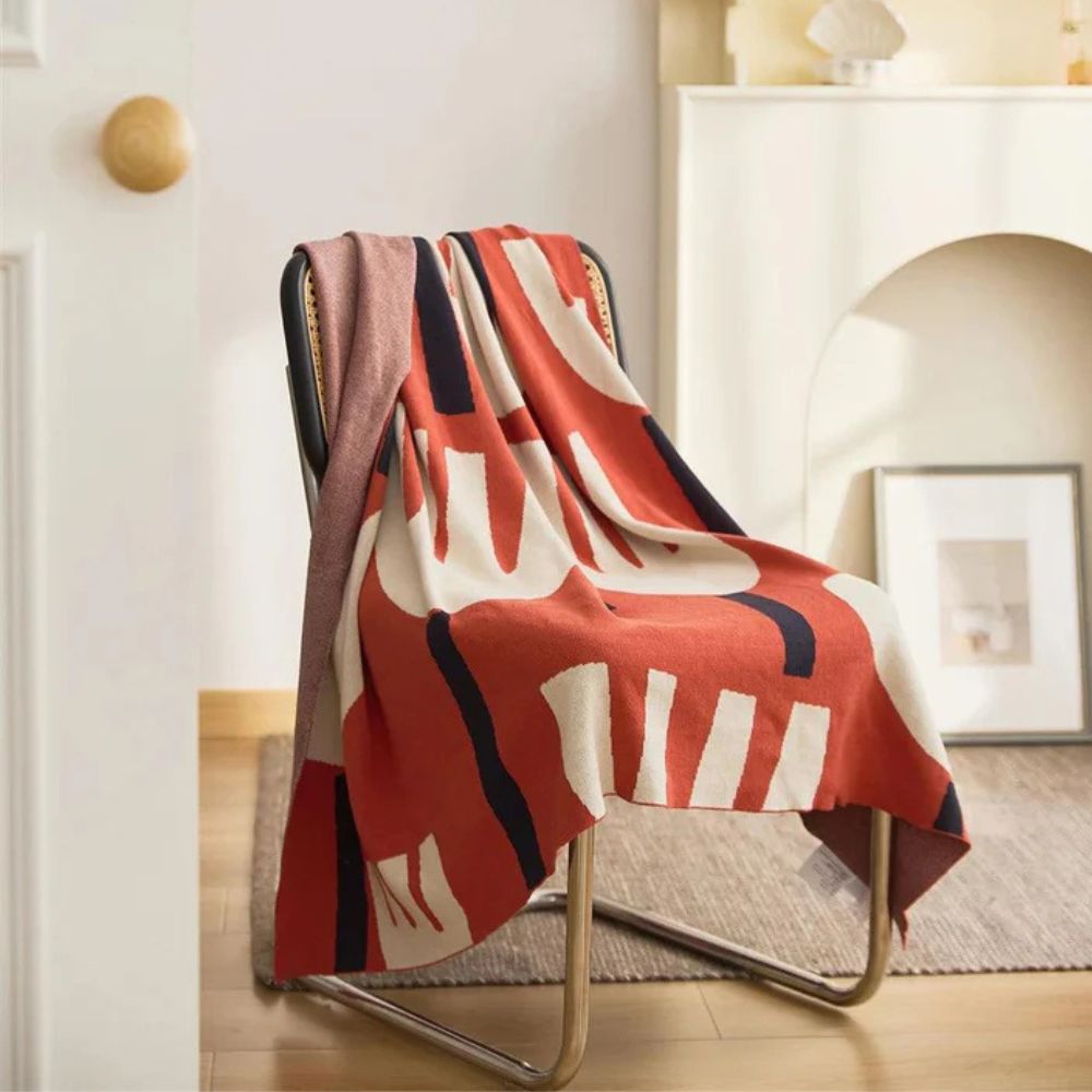 Vår Tulpan Blommig Stickad Filt