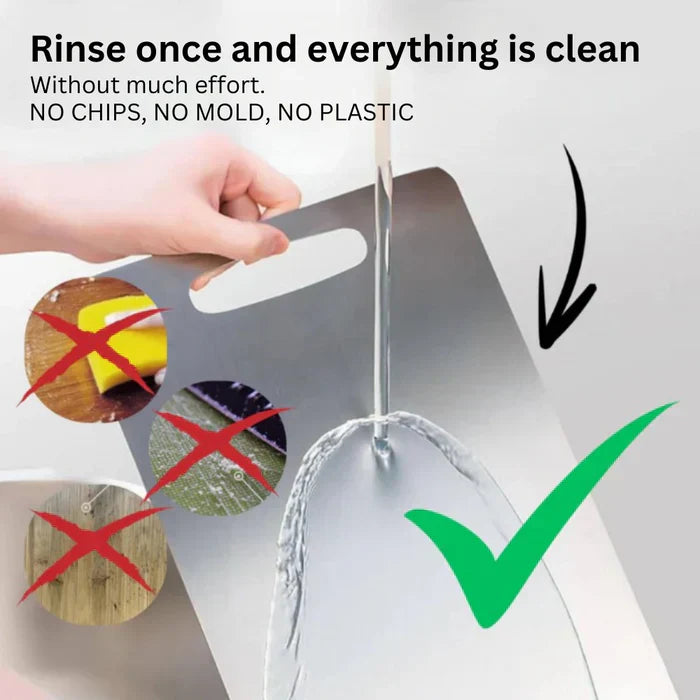 Carvallo – 100% Rostfritt Stål Antibakterisk Skärbräda för Hygienisk och Hållbar Matlagning