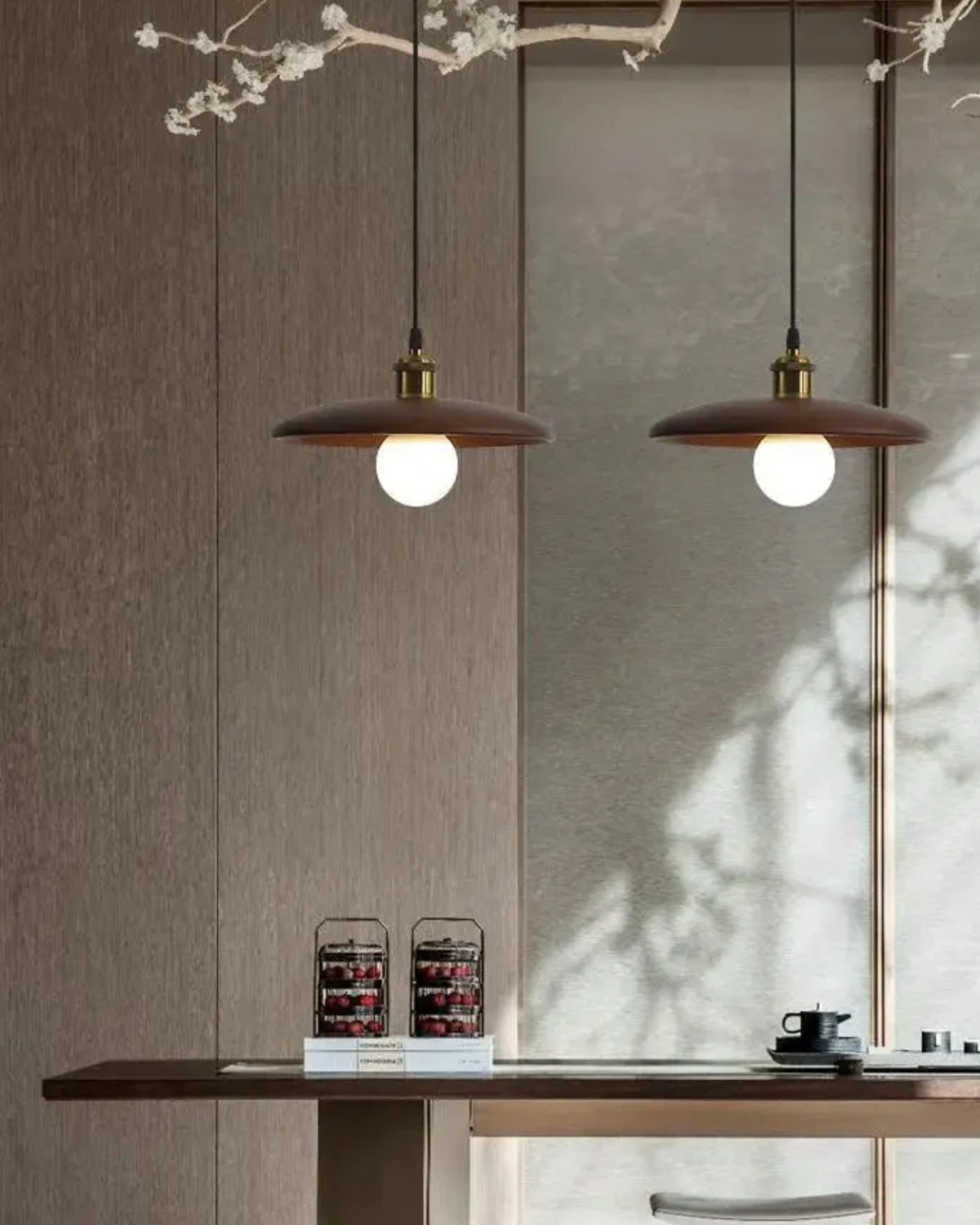 Takpendel | Smal Träskärm | Japandi Zen | Minimalistisk Design