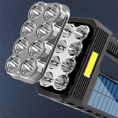 Solenergi LED ficklampa – Vattentät, kraftfull handstrålkastare med litiumbatteri