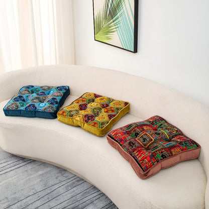 Maroccan inspired tie band cushion