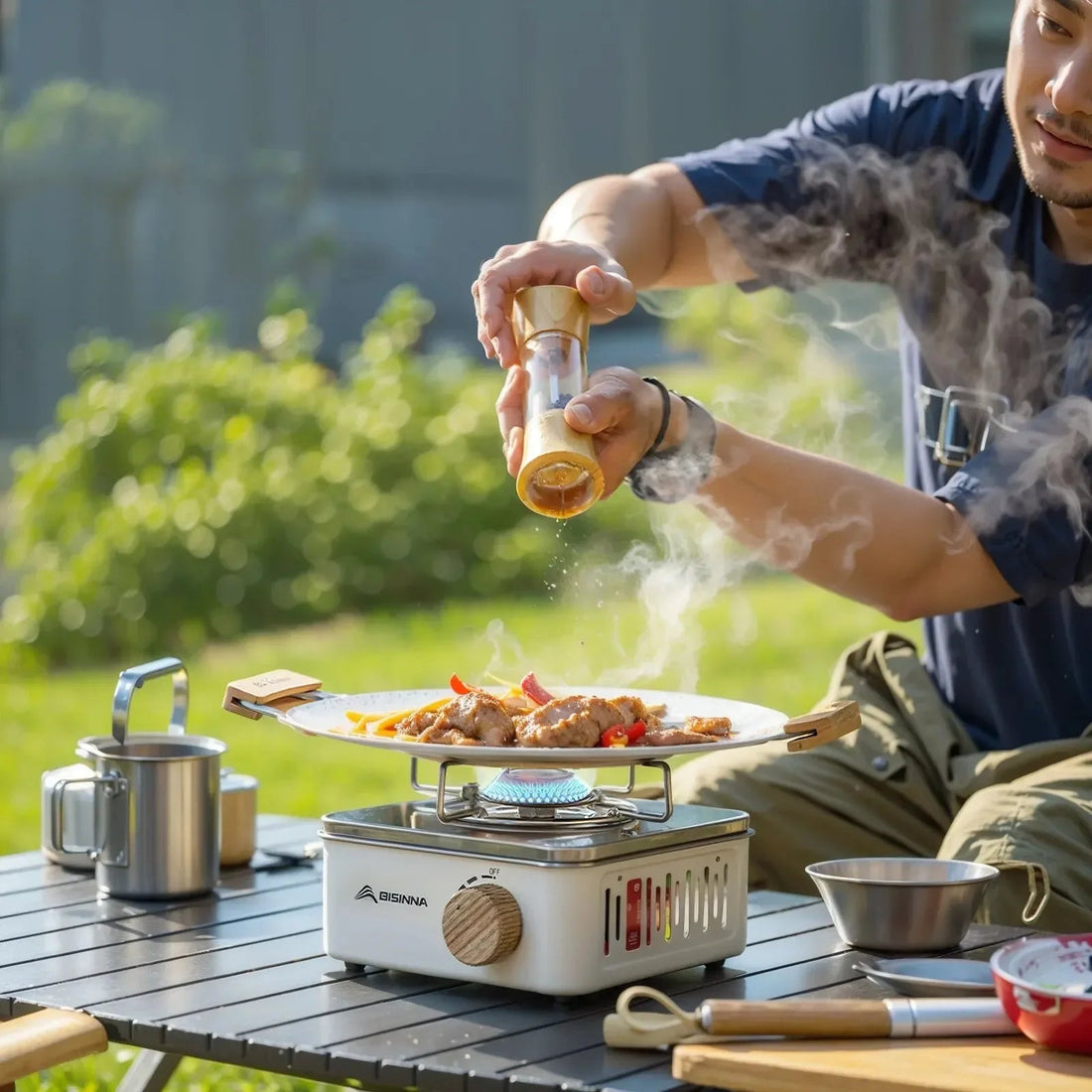 Bärbar campingkamin 2800W gasbrännare för utomhusmatlagning