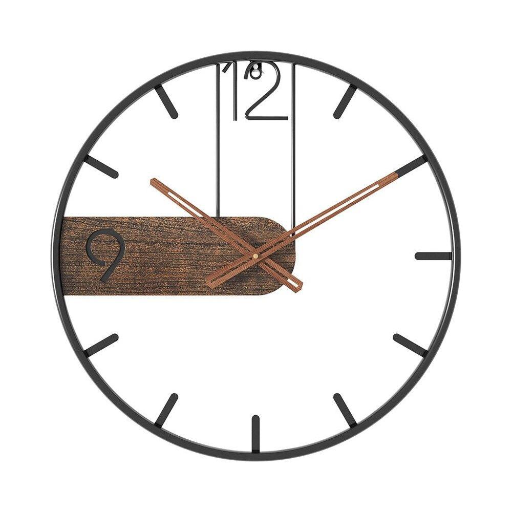 GrandeTime Klocka - Modern stor rund metall väggklocka