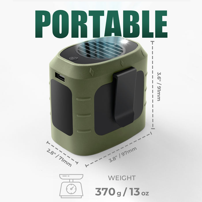 Carvallo Pro turboventilator för resor | Handsfree kylning | Powerbank & LED-lampa | 8000 mAh batteri