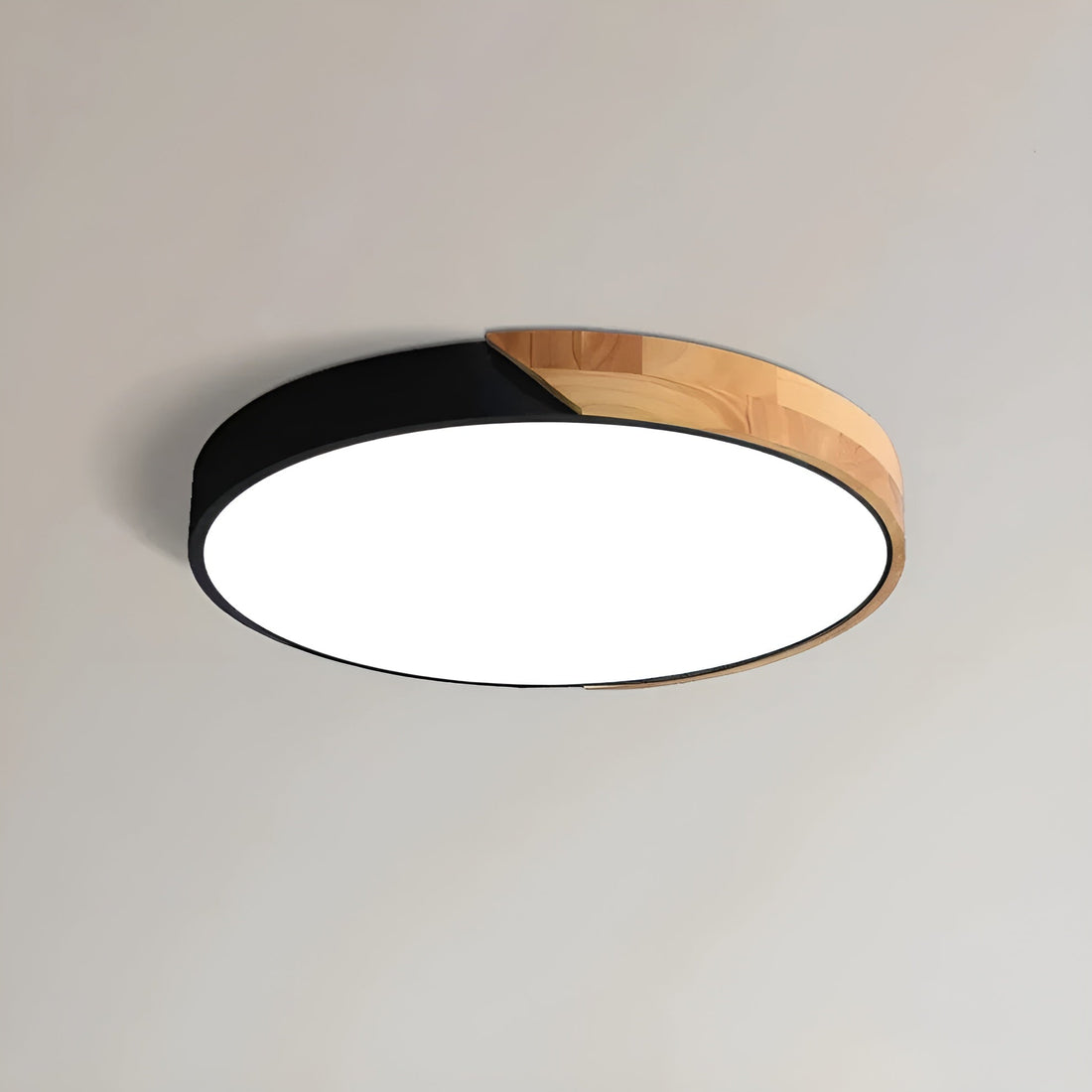 LED-taklampa i trä – Skandinavisk design | Varmt ljus för vardagsrum