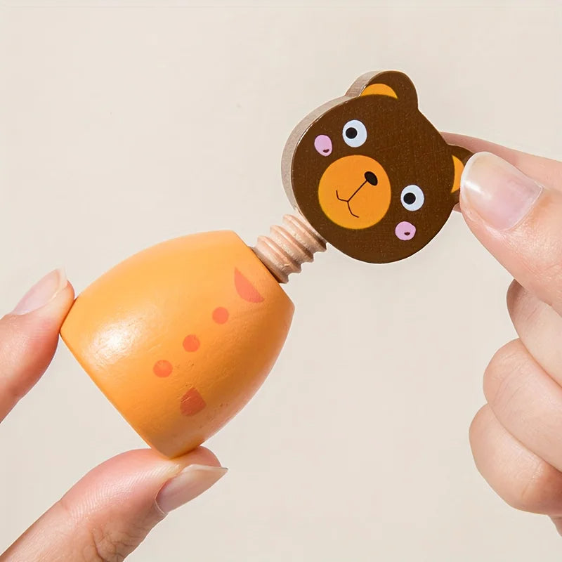 Montessori Skruvfigurer Spel Tillverkat av Trä