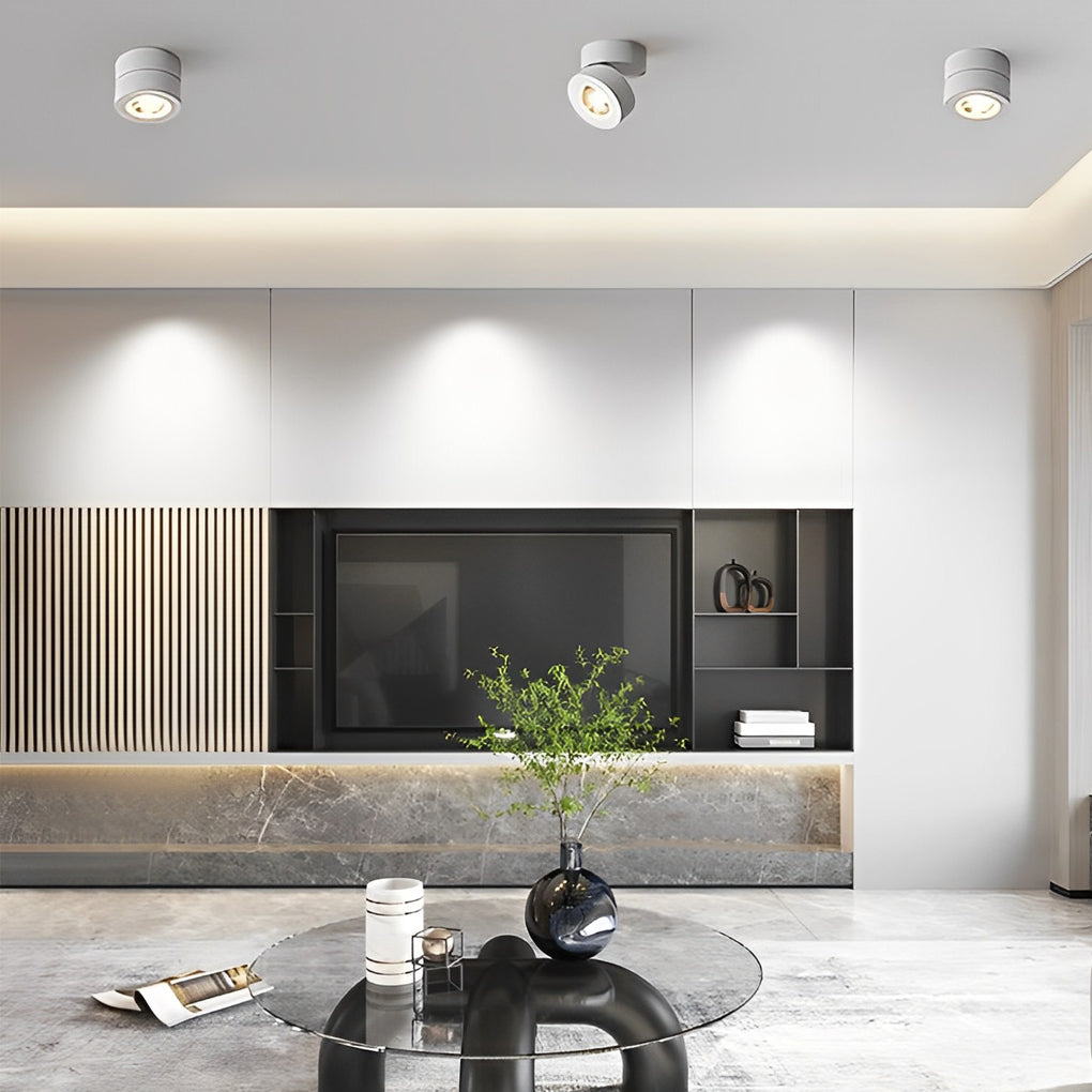 LichtVisie - Rund Fällbar Justerbar LED Nordic Spotlights Inbyggd Taklampa