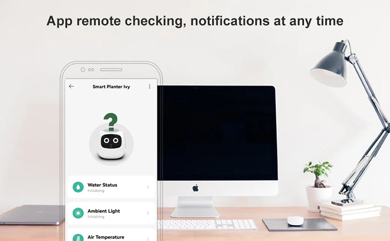 Smart Sensors Planter - 7 Smart Sensors och Ai Chips Gör Att Odla Växter Enkelt och Roligt för Vardagsrummet